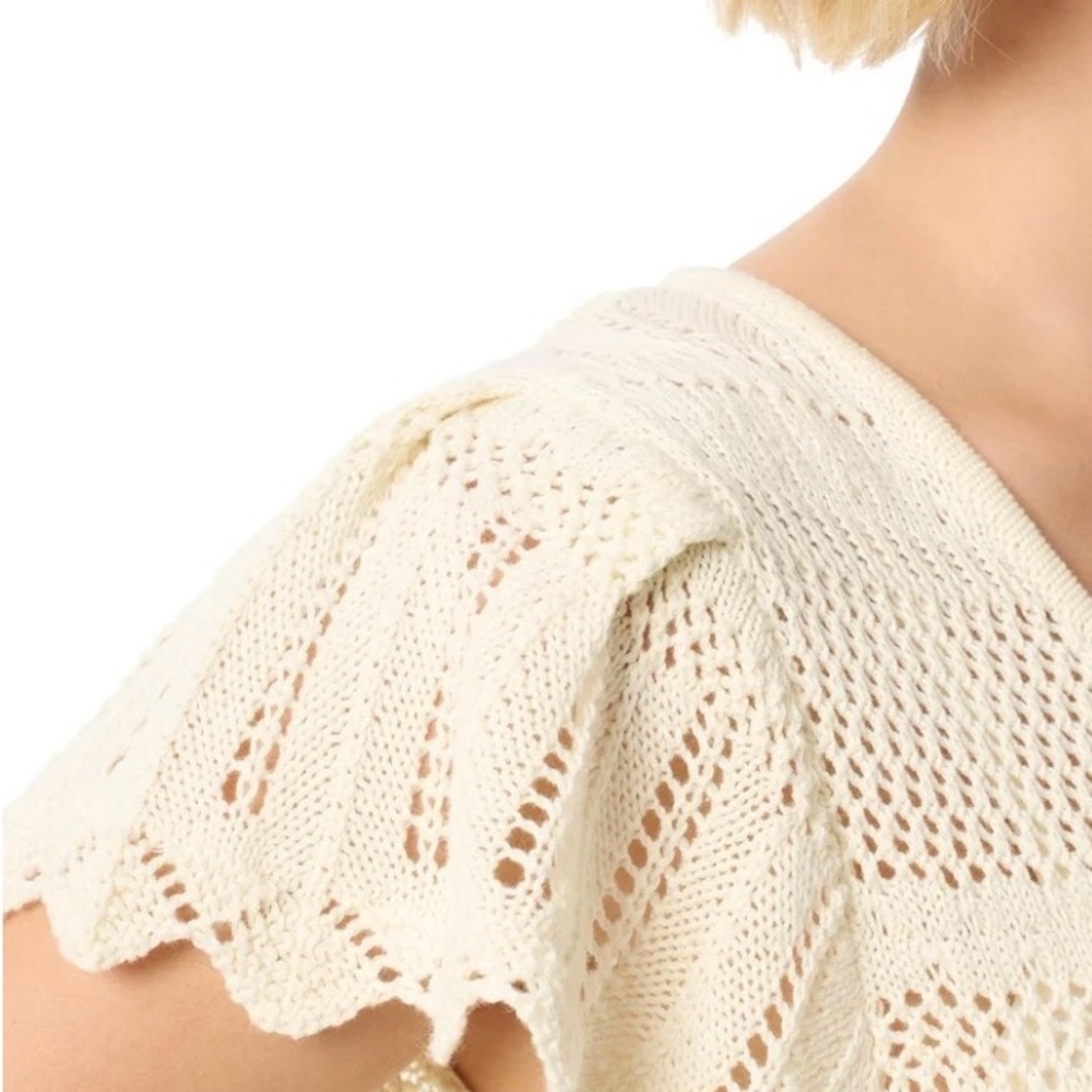 Jessica Simpson Cream Crochet Knit Maxi Dress - Picture 2 of 5